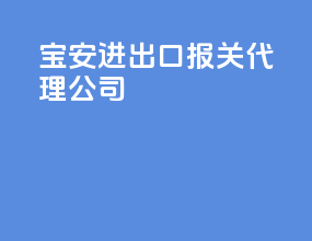 宝安进出口报关代理公司