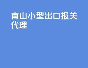 南山小型出口报关代理