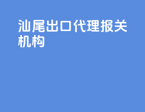 汕尾出口代理报关机构