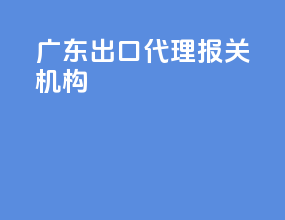 广东出口代理报关机构