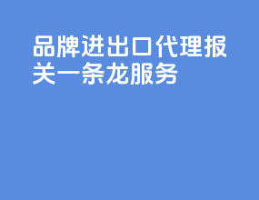品牌进出口代理报关一条龙服务
