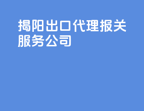 揭阳出口代理报关服务公司