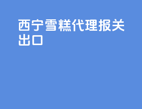 西宁雪糕代理报关出口
