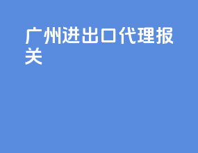广州进出口代理报关