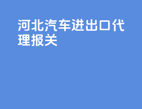 河北汽车进出口代理报关
