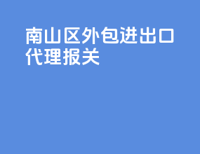 南山区外包进出口代理报关
