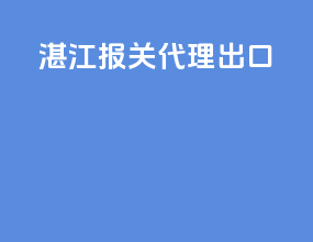 湛江报关代理出口