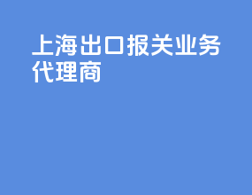 上海出口报关业务代理商