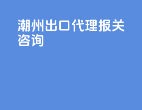 潮州出口代理报关咨询