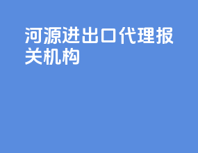 河源进出口代理报关机构