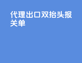 代理出口双抬头报关单