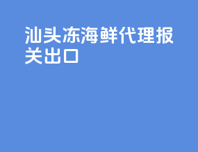 汕头冻海鲜代理报关出口