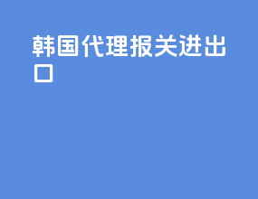 韩国代理报关进出口
