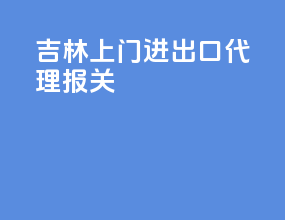 吉林上门进出口代理报关
