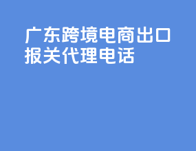 广东跨境电商出口报关代理电话