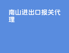 南山进出口报关代理