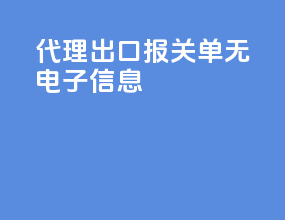 代理出口报关单无电子信息