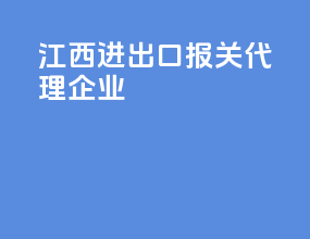 江西进出口报关代理企业