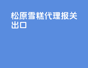 松原雪糕代理报关出口