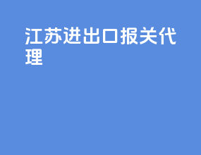 江苏进出口报关代理