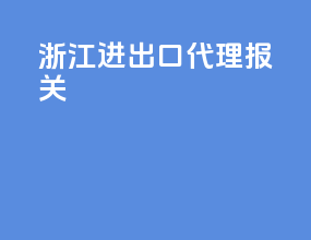 浙江进出口代理报关