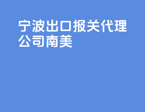 宁波出口报关代理公司南美