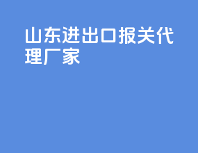 山东进出口报关代理厂家