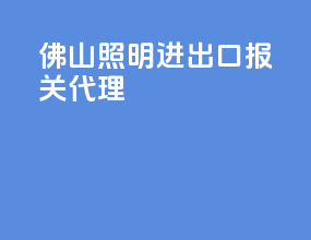 佛山照明进出口报关代理