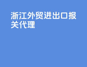浙江外贸进出口报关代理