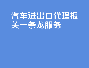 汽车进出口代理报关一条龙服务