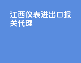 江西仪表进出口报关代理