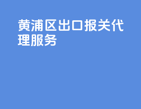 黄浦区出口报关代理服务