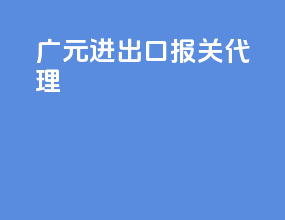 广元进出口报关代理