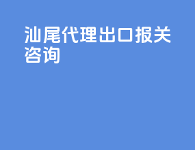 汕尾代理出口报关咨询