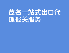 茂名一站式出口代理报关服务