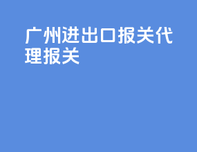 广州进出口报关代理报关