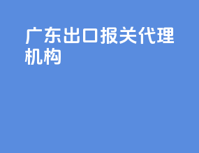 广东出口报关代理机构
