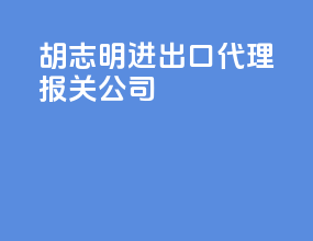 胡志明进出口代理报关公司