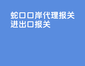 蛇口口岸代理报关进出口报关