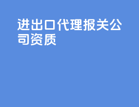 进出口代理报关公司资质