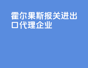 霍尔果斯报关进出口代理企业