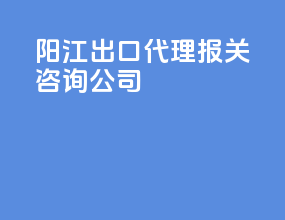 阳江出口代理报关咨询公司