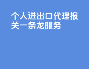 个人进出口代理报关一条龙服务