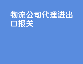 物流公司代理进出口报关