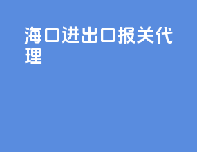 海口进出口报关代理