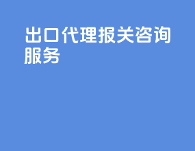 出口代理报关咨询服务