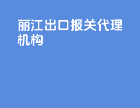 丽江出口报关代理机构