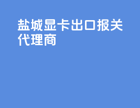 盐城显卡出口报关代理商