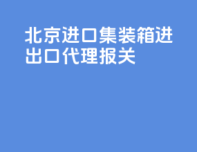北京进口集装箱进出口代理报关
