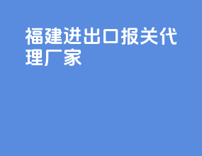 福建进出口报关代理厂家